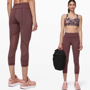Lululemon Pace Rival Crop 22” Cherry Cola Size 8